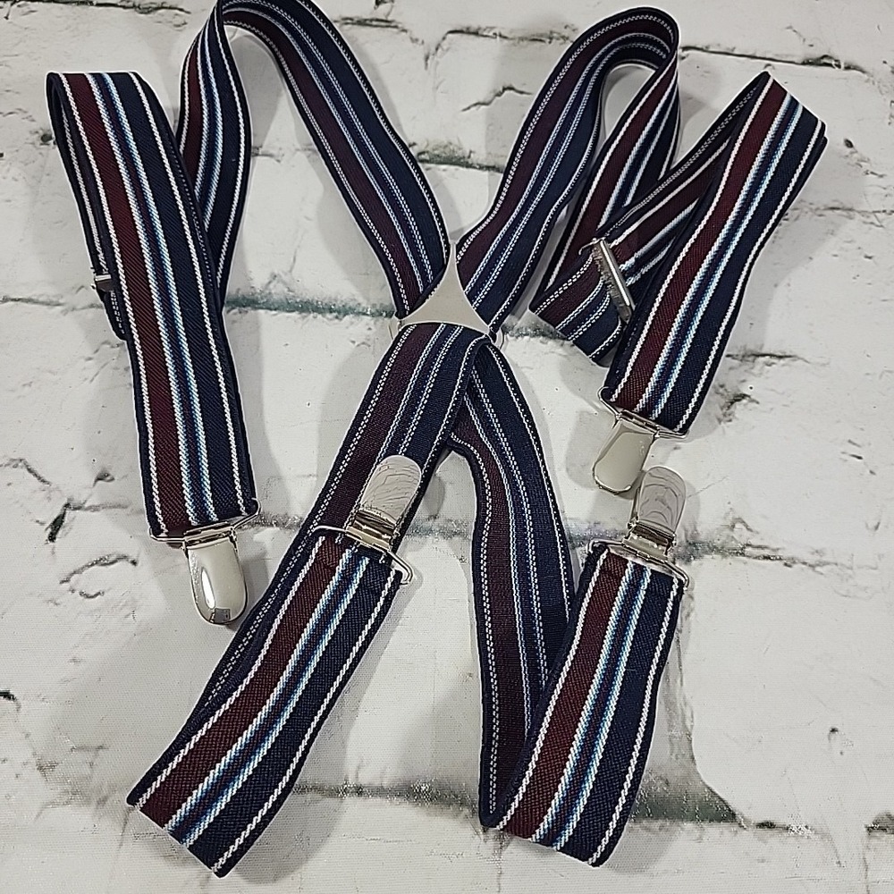 Fashion Suspenders Adult Unisex Striped Adjustable Preppy Academia